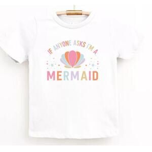 BELLA+CANVAS Kids White I'm A Mermaid Short Sleeve Top Size 2T